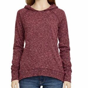 Zella Girl Berry Space Dye Hoodie Thumb Holes Lightweight Pullover